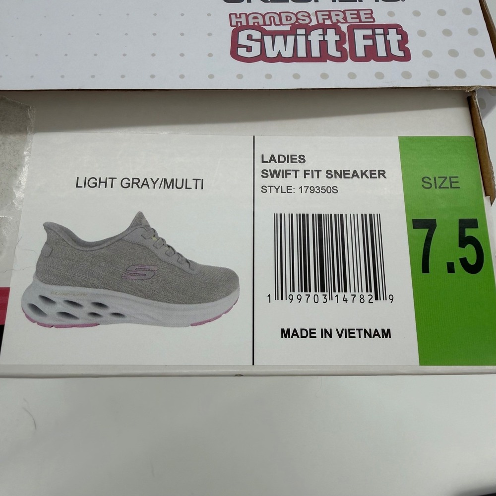 Skechers Hands Free Slip-ins Swift Fit Gray Pink Sneakers 179350S Womens 7.5 - Picture 3 of 9